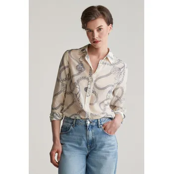 Dámská košile KOŠILE GANT REG SAILING PRINT COT SILK SHIRT CREAM