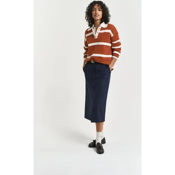 Dámská sukně SUKNĚ GANT PINSTRIPE MIDI SKIRT EVENING BLUE