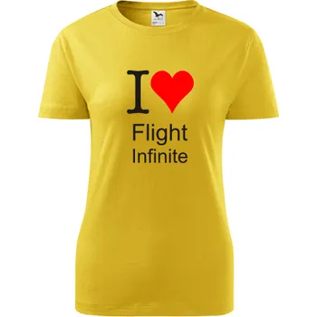 Žluté dámské tričko I love Flight Infinite - barva žlutá - velikost S