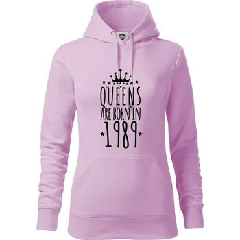 Dámská mikina Queens are born in 1989 - Mikina dámská Cape s kapucí - M ( Orchid )