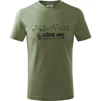 Profil Lužické hory - Tričko dětské bavlněné - 146 cm/10 let ( Khaki )