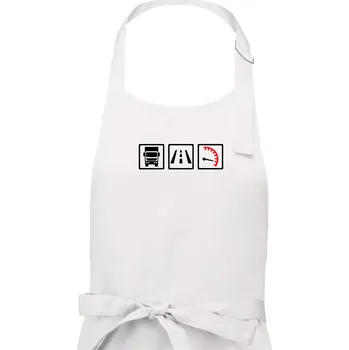 Kuchyňská zástěra Kamion trio - Pánská zástěra na vaření - Univerzální velikost ( Bílá )