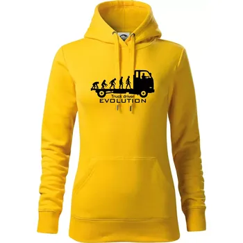 Dámská mikina Truck driver evolution - Mikina dámská Cape s kapucí - L ( Žlutá )