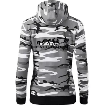 Dámská mikina Evoluce Run - Dámská mikina trendy zipper s kapucí - 2XL ( Šedý maskáč )