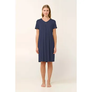 Vamp - Letní noční košile se záhyby 22910 - Vamp blue print 3xl