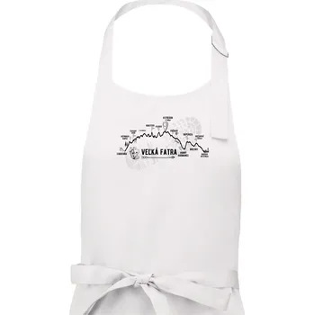 Kuchyňská zástěra Profil kopca Veľká Fatra - Pánská zástěra na vaření - Univerzální velikost ( Bílá )
