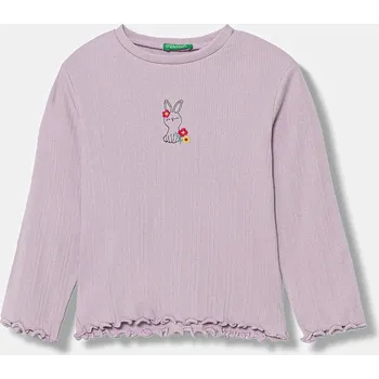 Dětské tričko s dlouhým rukávem United Colors of Benetton fialová barva, 3KIEG10KK 3KIEG10KK.P.seasonal 04X, vel. 110