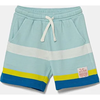 Chlapecké kraťasy Dětské bavlněné šortky United Colors of Benetton modrá barva, nastavitelný pas, 3FZMG901U 3FZMG901U.P.Seasonal 50X, vel. 82