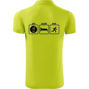 Pánská košile Eat sleep run čtverce - Polokošile Victory sportovní (dresovina) - XL ( Limetková )