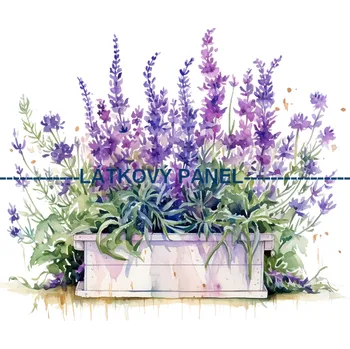 Látkový panel - Levandule - LE-97 Velikost: 25x25cm, Materiál: Kočárkovina