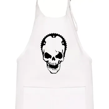 Kuchyňská zástěra Rozeta lebka - Dětská zástěra na vaření - Univerzální velikost ( Bílá )