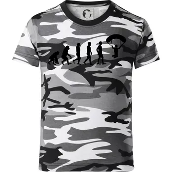 Chlapecké oblečení Evoluce paragliding - Dětské maskáčové triko - 122 cm/6 let ( Šedý maskáč )