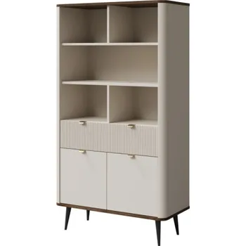 Knihovna Regál Rotevio 1S2D RT05, Barva: kašmír / kašmír + ořech MIRJAN 5903211425592