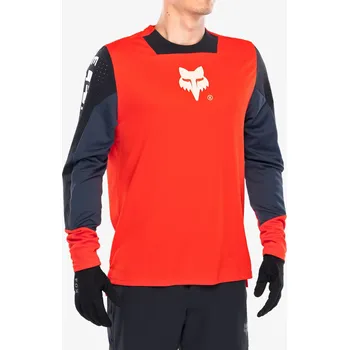 cyklistický dres Cyklistická mikina Fox Defend LS Jersey Elevated - fluo red