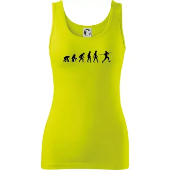 Dámské tričko Evoluce hod oštěpem - Dámské tílko - 2XL ( Limetková )