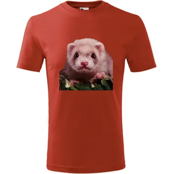 Červené dětské tričko s fretkou - barva červená - velikost 6let