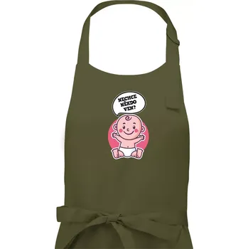 Kuchyňská zástěra Nechce někdo ven - Triko pro porodní asistentku - Pánská zástěra na vaření - Univerzální velikost ( Khaki )