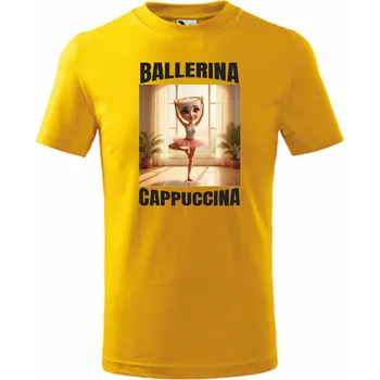 Chlapecké tričko ON-DESIGN Dětské tričko BALLERINA CAPPUCCINA Velikost: 122 cm/6 let, Barva: žlutá
