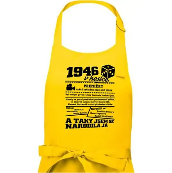 Kuchyňská zástěra 1946 v kostce - Dámská zástěra na vaření - Univerzální velikost ( Žlutá )