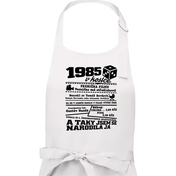 Kuchyňská zástěra 1985 v kostce - Dámská zástěra na vaření - Univerzální velikost ( Bílá )
