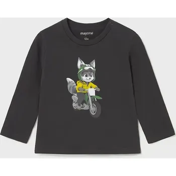 Bavlněné tričko s dlouhým rukávem Mayoral 2065.3C.Baby.9BYA šedá 90X, vel. 92