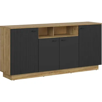 Komoda Komoda Zenda - Black Red White - BRW dub waterford / černý dub 180x84.5 cm