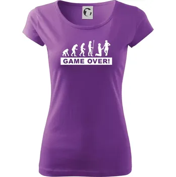 Dámské tričko Game over evoluce - Dámské triko Pure - 2XL ( Fialová )
