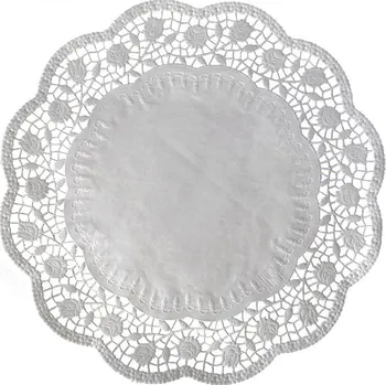 Nádobí Dekorativní krajka kulatá bílá, průměr 30 cm - 6 ks