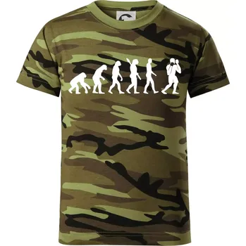 Evoluce box - Dětské maskáčové triko - 146 cm/10 let ( Zelený maskáč )