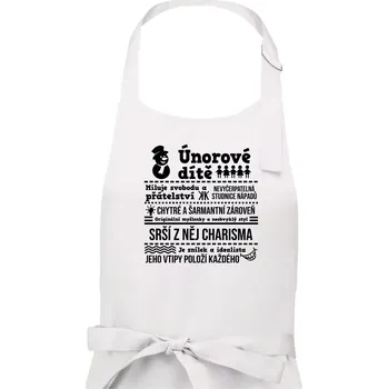 Kuchyňská zástěra Narozeniny únor - Dámská zástěra na vaření - Univerzální velikost ( Bílá )