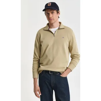 Pánská mikina MIKINA GANT REG SHIELD HALF ZIP SWEAT WOODY BEIGE