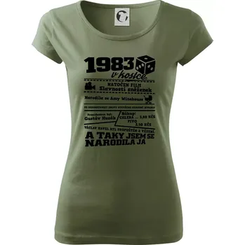 Dámské tričko 1983 v kostce - Dámské triko Pure - XS ( Khaki )