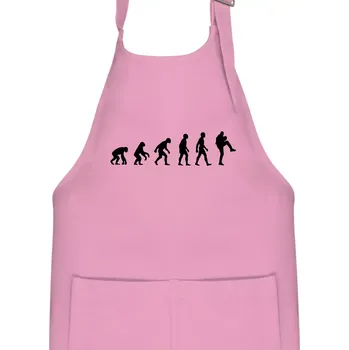 Kuchyňská zástěra Evoluce baseball nadhazovač - Dětská zástěra na vaření - Univerzální velikost ( Růžová )