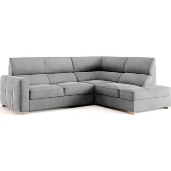 Sedací souprava Rohová sedací souprava pravá pro každodenní spaní s mechanismem rozkládání typu delfín a úložným prostorem na lůžkoviny Leonardo - Bydgoskie Meble adore ifc2394, Přírodní Buk 254x98 cm