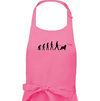 Kuchyňská zástěra Evoluce pes Briard - Pánská zástěra na vaření - Univerzální velikost ( Růžová )