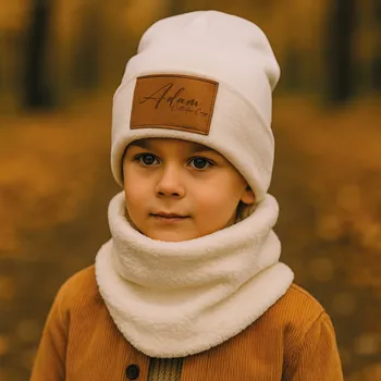 Party dekorace Set čepičky a nákrčníku z beránka Barva čepičky: Bílá, Velikost čepičky: 45 cm - 48 cm - 12 - 18 měsíců, Velikost nákrčníku: 25 cm - 26 cm - Od 3 let do 10 let