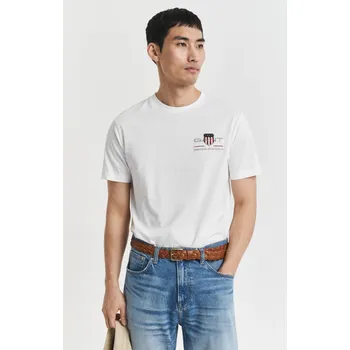 Pánské tričko TRIČKO GANT REG ARCHIVE SHIELD EMB SS T-SHIRT WHITE