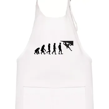 Kuchyňská zástěra Evoluce bouldering - Dětská zástěra na vaření - Univerzální velikost ( Bílá )