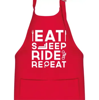 Kuchyňská zástěra Eat sleep ride moto - Dětská zástěra na vaření - Univerzální velikost ( Červená )