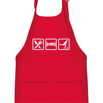 Kuchyňská zástěra Eat sleep koloběh - koloběžka - Dětská zástěra na vaření - Univerzální velikost ( Červená )