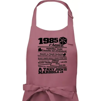 Kuchyňská zástěra 1985 v kostce - Dámská zástěra na vaření - Univerzální velikost ( Starorůžová )