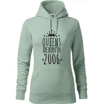 Dámská mikina Queens are born in 2006 - Mikina dámská Cape s kapucí - 2XL ( Sage )