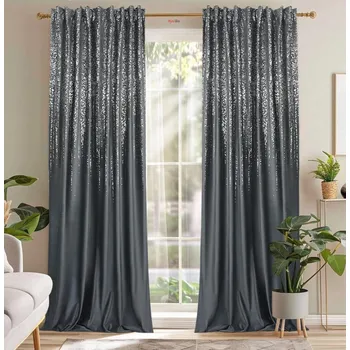 Závěs Fliying Sametový závěs Kamila 140x250 cm, šedý/stříbrný(cena za 1 kus)