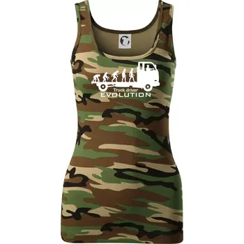 Truck driver evolution - Dámské Maskáčové tílko - L ( Hnědý maskáč )