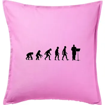 Polštář Evoluce sbormistr zepředu - Polštář 50x50 - 50x50 - Pouze potah ( Růžová )