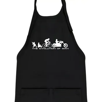Kuchyňská zástěra Evolution of man (Chopper) - Dětská zástěra na vaření - Univerzální velikost ( Černá )