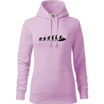 Dámská mikina Evoluce vodní skútr - Mikina dámská Cape s kapucí - S ( Orchid )