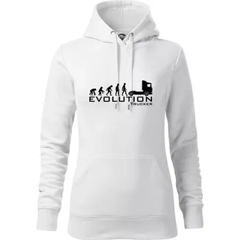 Dámská mikina Evoluce trucker - Mikina dámská Cape s kapucí - L ( Bílá )