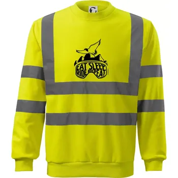 Pánská mikina Eat sleep ride repeat - hory - Reflexní mikina - 2XL ( Neonově žlutá )