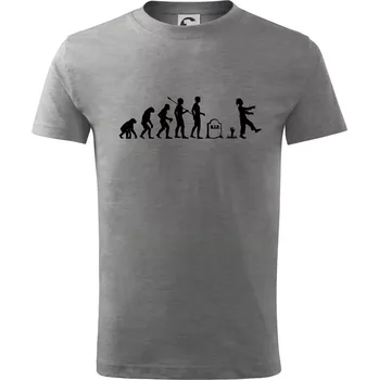 Evoluce Zombie (Hana-creative) - Tričko dětské bavlněné - 98 cm / 2 roky ( Tmavě šedý melír )